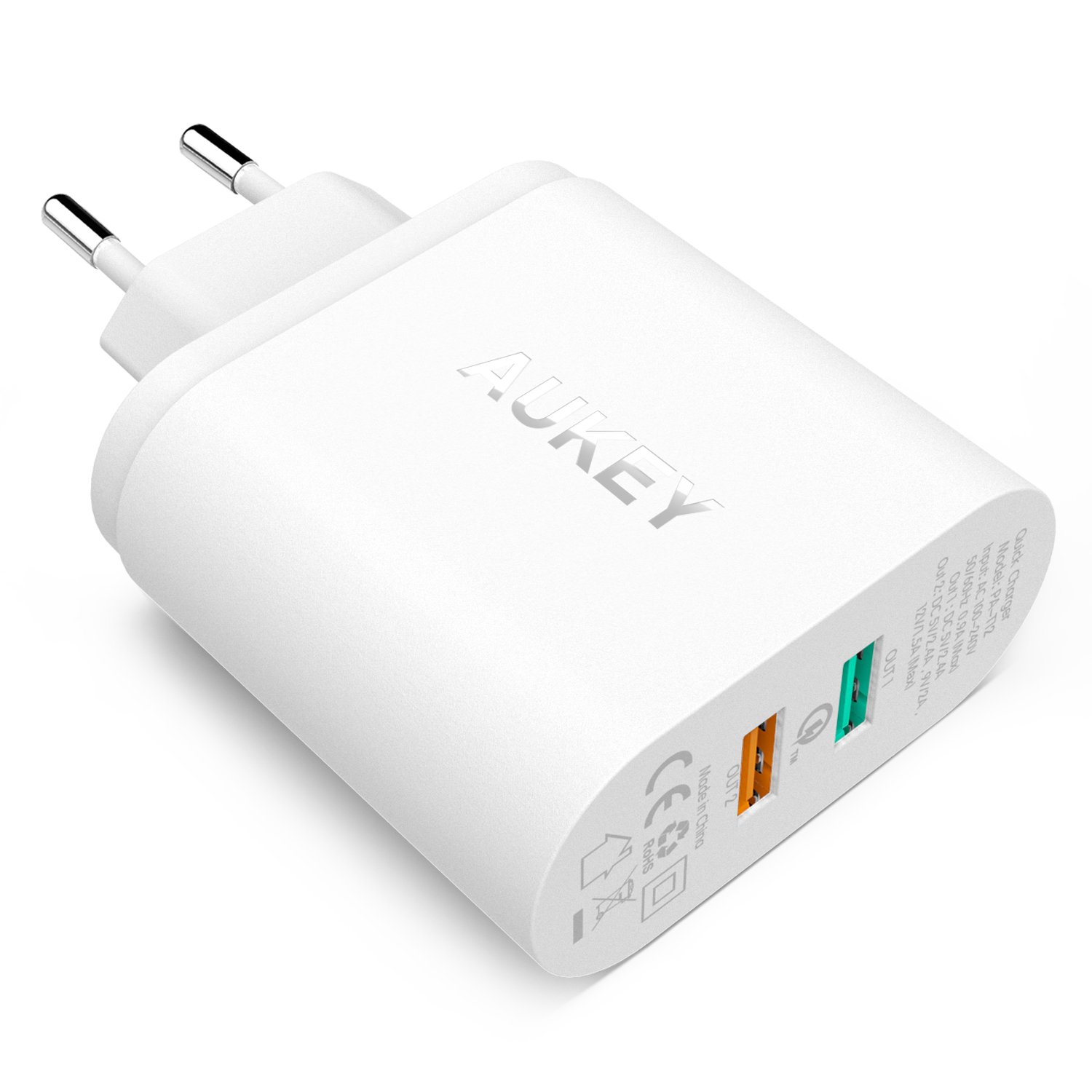 Caricabatteria da Muro Aukey 2 Usb Quick Charge 2.0