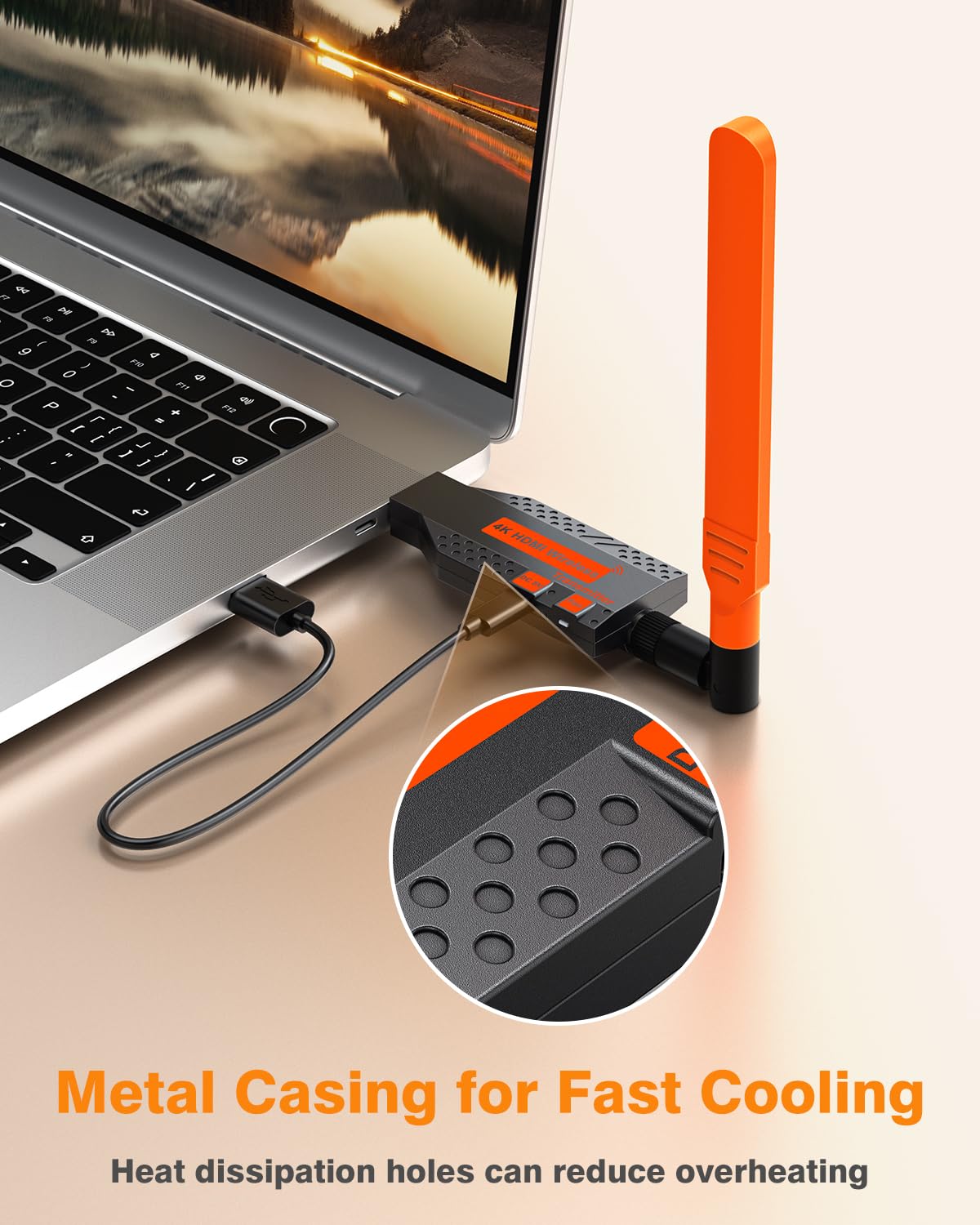 Wireless HDMI Transmitter and 2 Receivers, 4K Decode 1080P Full HD Output, 350FT/100M Long Range, 5.8G Extender Plug & Play Low Lag for Streaming Video/Audio Multiple TV/Monitor/Projector/DJs