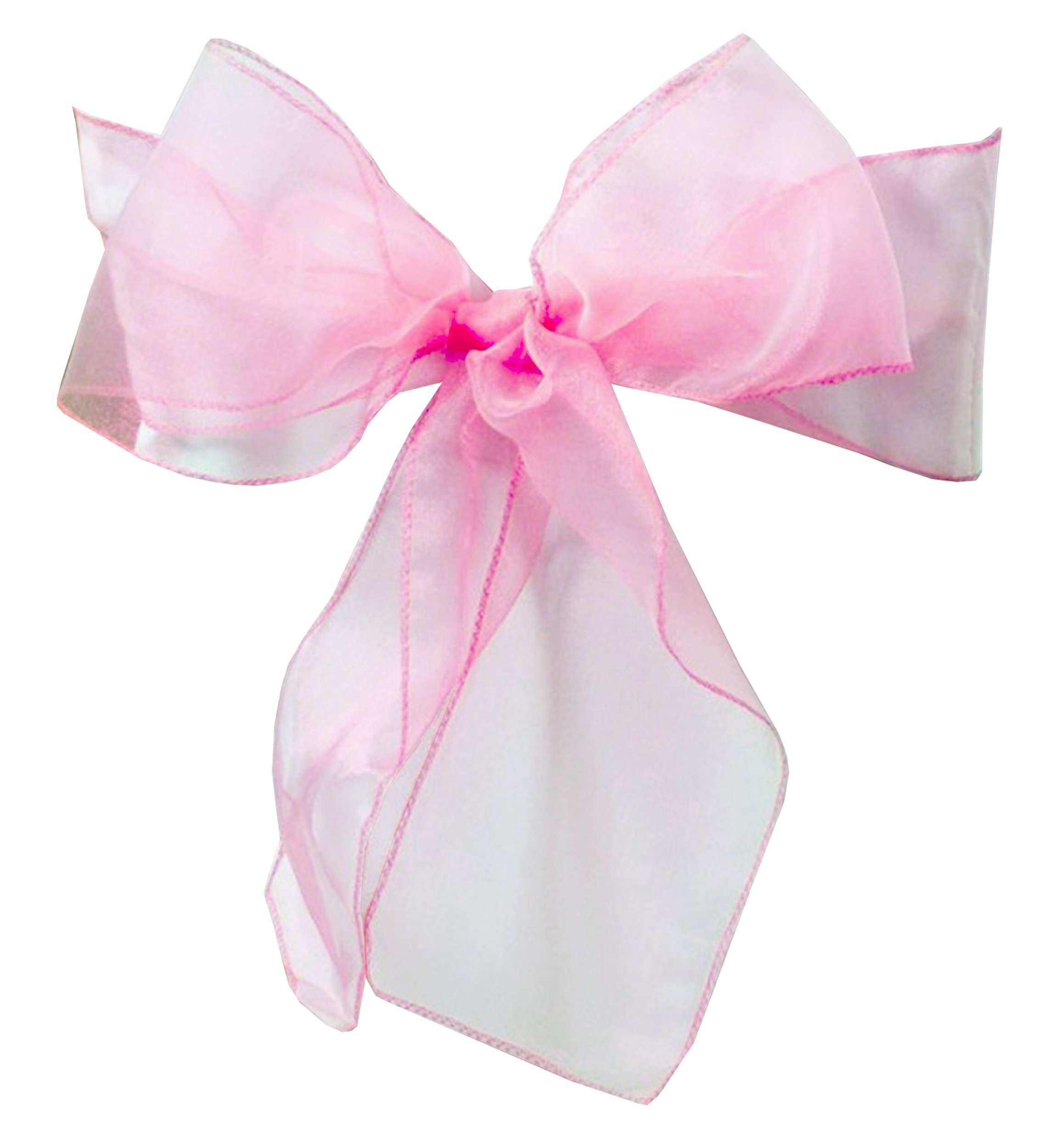 Organza Chair Sashes Wider Fuller Cover Party Decoration (Baby Pink, 10Pcs) — image 1