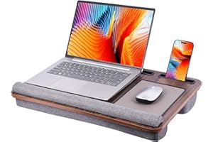 Heyfriday Home Office Lap Desk with Wrist Rest Wrist Rest, Mouse Pad, and Phone Holder Large Laptop Bed Desk for Notebook, La