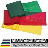 TheraBand Resistance Bands Set, Professional Non-Latex Elastic Band For Upper & Lower Body Exercise, Strength Training without Weights, Physical Therapy, Lower Pilates, Rehab, Beginner & Advanced