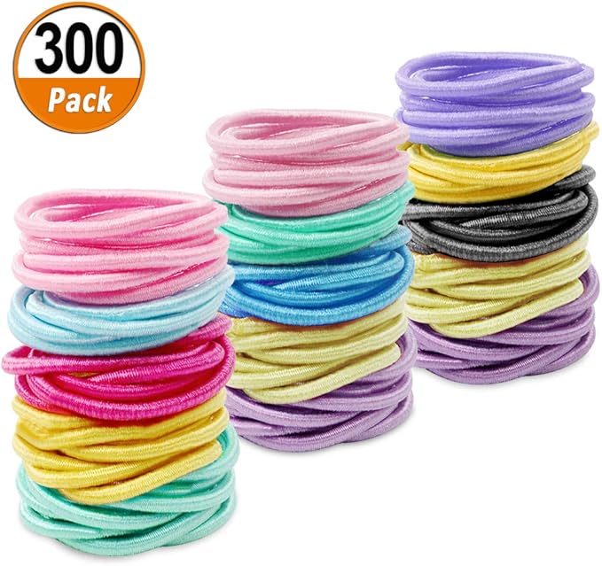 300 Pieces Tiny Baby Girls Hair Ties Multicolor Elastic Hair Bands