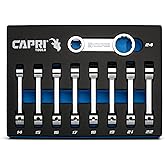 Capri Tools 1/2 in. Drive Torque Adapter Set, 12-Point Box End, 14 to 24 mm, Metric, 9-Piece with Mechanic's Tray