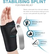 ACWOO Wrist Support Splint Brace Right Adjustable Pain Relief view 2