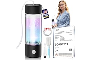 MSDQQTIY 4.0 Upgrade Hydrogen Water Bottle & Hydrogen Absorption 【NO.1-100% Odorless】【SGS Certification - 5000PPB】 Hydrogen Water Bottle - 2025 SPE PEM Technique, Double Hydrogen Content