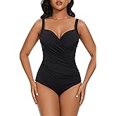 Aqua Regina Plus Size Swimsuit for Women One Piece Bathing Suit Ruched Tummy Control Adjustable Swimwear