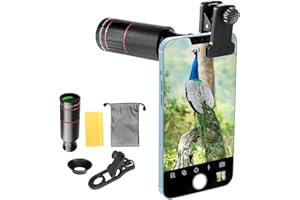 MOYING 2025 Newly 32X Phone Camera Lens Telephoto Mobile Lens for iPhone and Android Zoom Cellphone Camera Lens with Phone Clip for Picture Video Taking (Black)