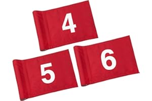 KINGTOP Numbered Golf Flag All 8x6 Inch – Upgraded Dual-layer 420D Nylon, Double Sided Printing, Tube Inserted – Mini Practic