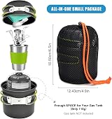 Odoland Camping Saucepans Set 10 Pieces Ultralight Stove Hiking Fishing view 4