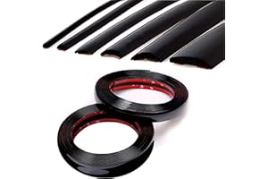 SHINE & BRIGHT AUTO Glossy Black Car Exterior and Interior Molding Trim Universal Bumper Window Door Body Side and Household Furniture Surfaces Decorative Strip Scratch-Proof (Width: 1-3/16 inch (30mm), Length: 12Ft)