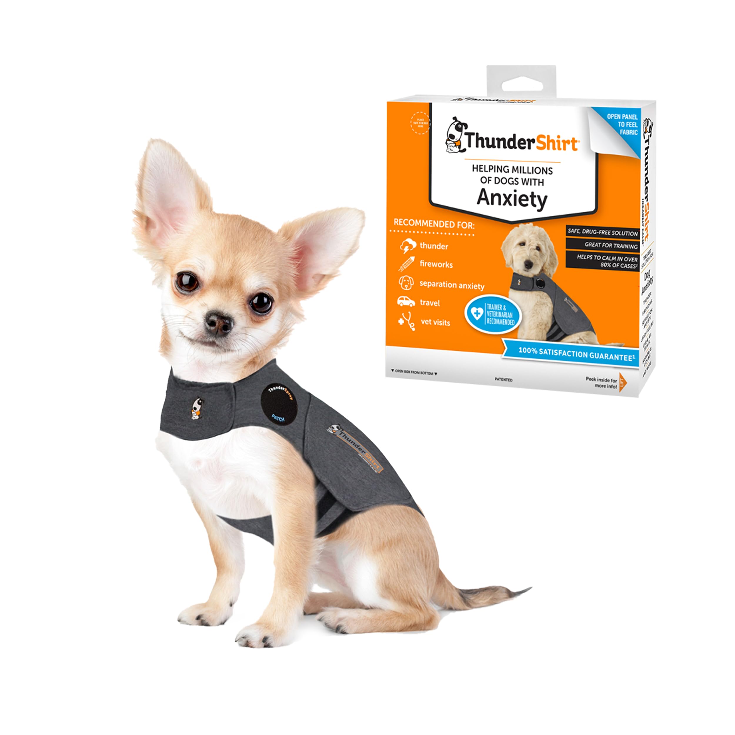Photo 1 of ThunderShirt for Dogs, XX Small, Heather Gray Classic - Dog Anxiety Relief Calming Vest