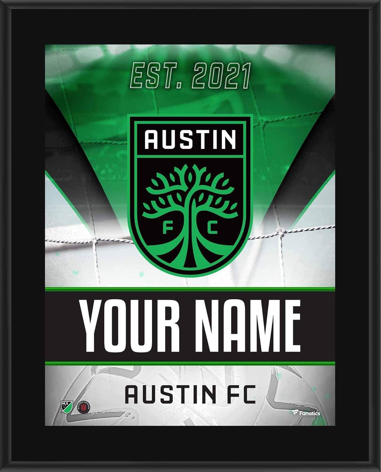 Austin FC 10.5" x 13" Personalized Sublimated Team Logo Plaque Soccer