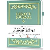 SIMSIMY Grandparents Life Story Journal, Keepsake Legacy Journal with Prompt Questions, Tell Me Your Life Story Grandparent Memory Book, Linen Hardcover Gift for Nana, Grandma, Grandpa, Parents