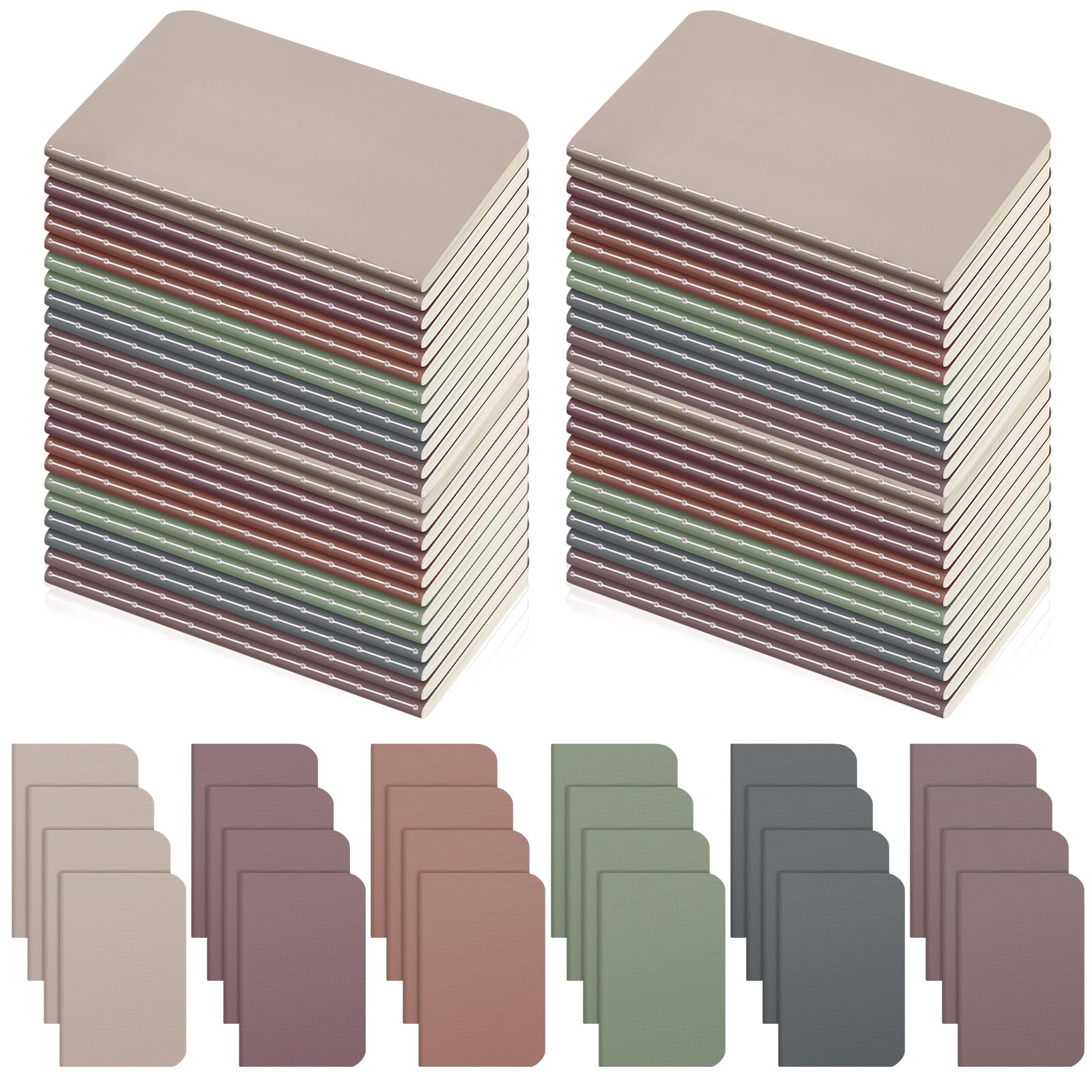Photo 1 of **MISSING PARTS**Qeeenar 60 Pack Small Lined Notepads Bulk, 2.5" x 4" Mini Journal Pocket Notebooks Set for Students, Travel, Journal & List?making, Bulk Compact Notepad Set for School, Office, Gifts(Neutral Color)