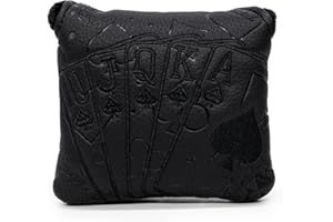Golf Putter Covers Black Poker Mallet Putter Headcovers Blade Putter Cover Golf Headcover Leather Golf Club Covers with Magne