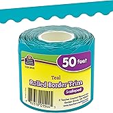 Teal Scalloped Rolled Border Trim
