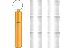 GarfxG 120 Pcs Straight Beading Needles for Jewelry Making, Size 10-0.018 * 2.16In Length, Fine Thread Seed Beads Needles with Storage Tube for Bead & Sequin Embroidery Crafting DIY