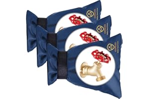 GonLei 3Pack 5.5" W x 7.4" H Outdoor Faucet Cover for Winter Hose Bib Insulation Cover Spigot Covers Winter Insulated Outside Faucet Cover Freeze Protection Cold Weather Pipe Freeze Protection Blue