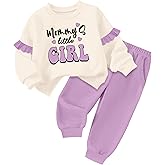 TyeSmo Toddler Girl Clothes Ruffle Long Sleeve Baby Girl Clothes Crewneck 2pcs Outfits 12M-4T