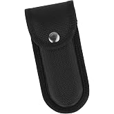 Phirocay Nylon Pocket Knife Sheath for 5-5.5" Folding Knife Belt Carry | Formed nylon pouch resists collapsing, secure snap and 2 in horizontal or vertical belt loop for camping, fishing and work