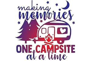 WSQ Making Memories One Campsite at A Time Vinyl Sticker Camper Decals - 5.5 Inches - for Car Truck SUV Campers RV Van Window Bumper Wall Laptop Tablet Cup Tumbler and Any Smooth Surface