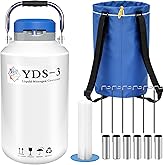 Magula 3L Liquid nitrogen dewar,Liquid Nitrogen Container | LN2 Tank Cryogenic Dewar,Aluminum Alloy Semen Tank with 6 Canisters Carry Bag