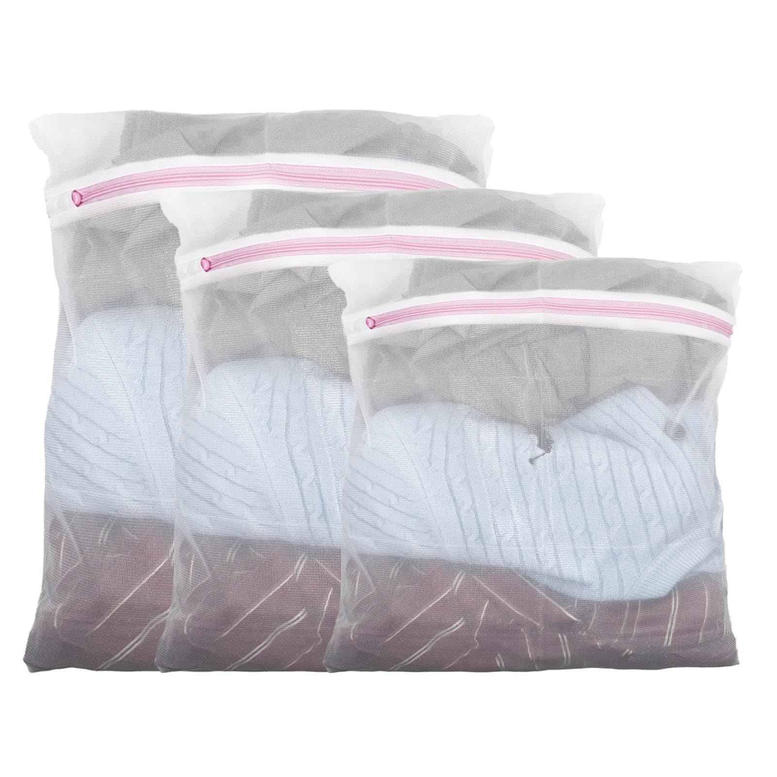 Mesh Laundry Bags, 30-50cm Multi-size Durable Washing Bags for Laundry, Reusable Zippered laundry bags for washing machine for Delicates, Underwear, Bra, Baby Clothes, Hosiery (3 Pcs)