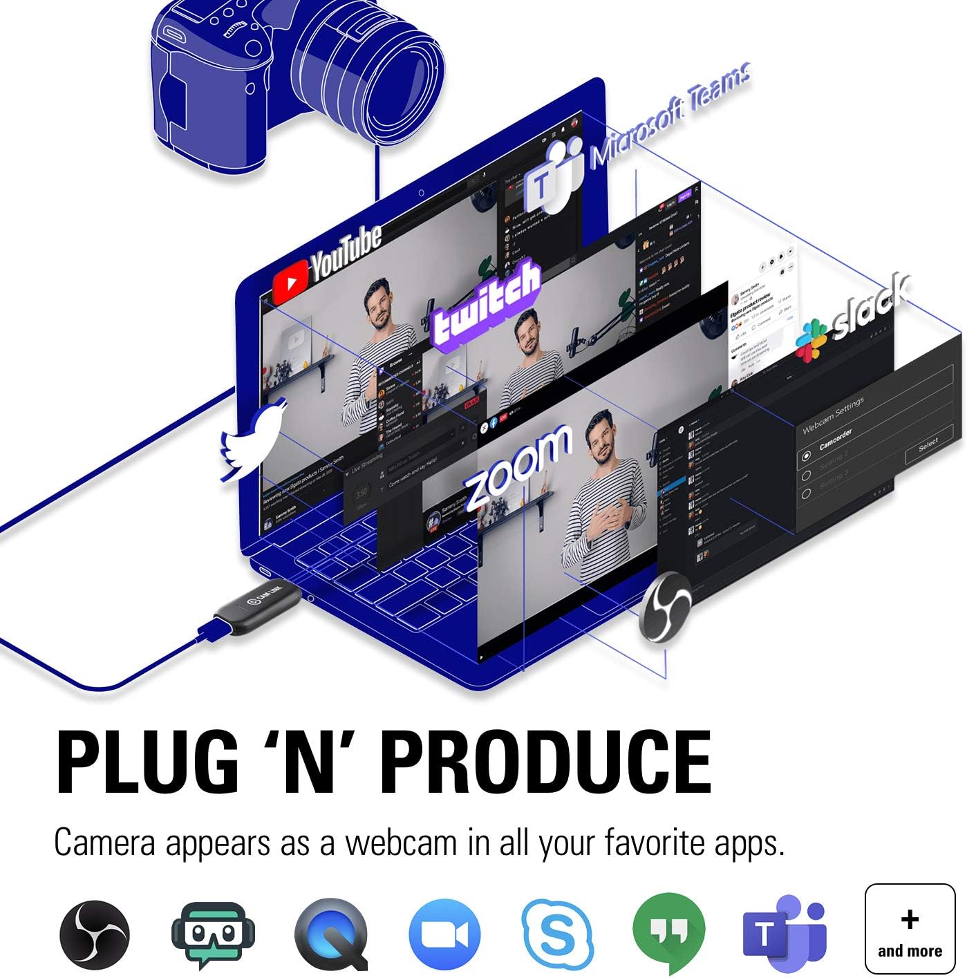 Elgato Cam Link 4k Broadcast Live Record Via Dslr Camcorder Actioncam 1080p60 4k 30fps Hdmi Usb 3 0 Video Conference Home Office Zoom Teams Amazon Co Uk Computers Accessories