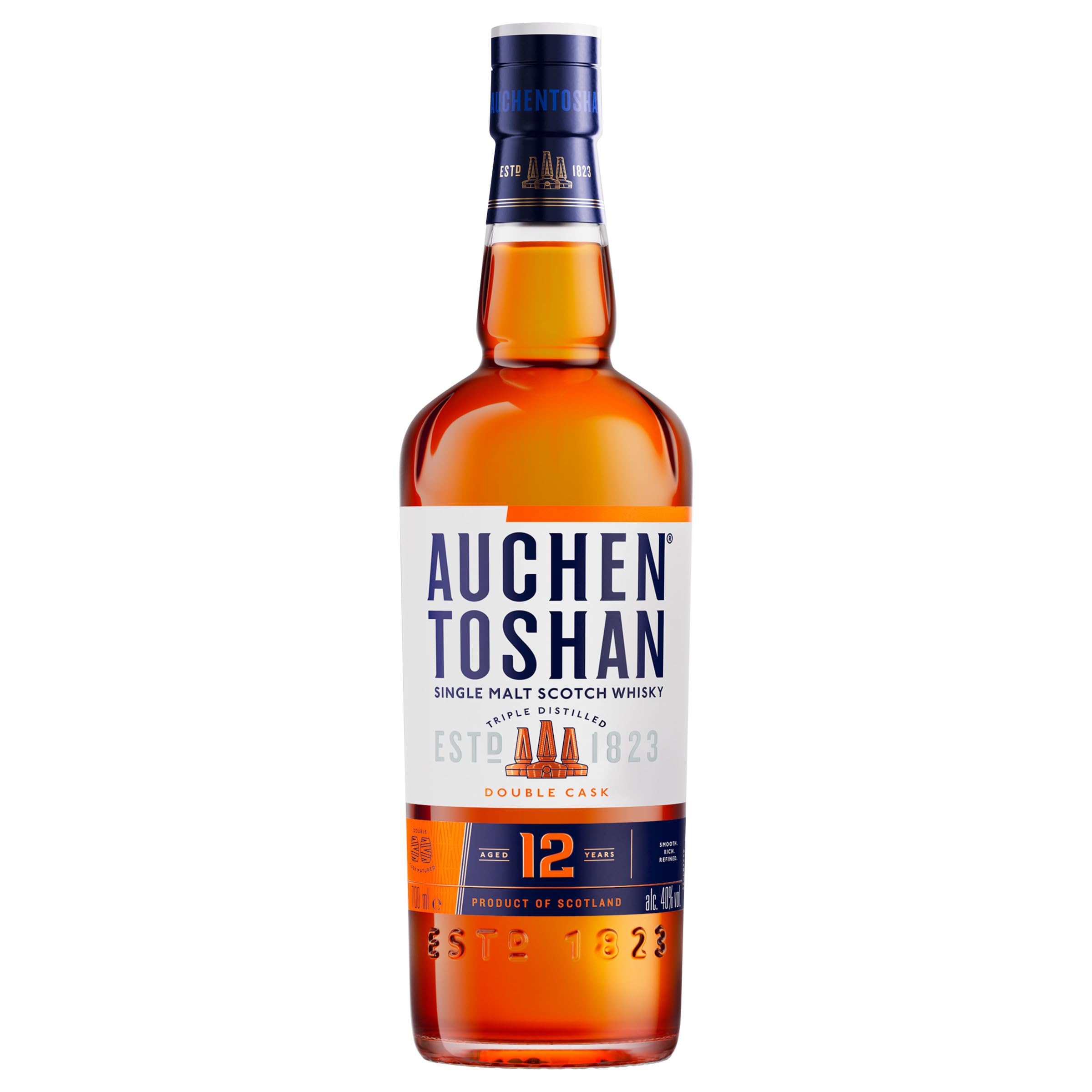 AUCHENTOSHAN 12 Jahre Double Cask, Single Malt Scotch Whisky, mit Geschenkverpackung, Karamellgeschmack und fruchtigen Aromen, 40 Prozent Vol, 700ml Einzelflasche 2