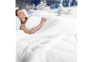QUILTINA Super Soft Comforter with Corn Polylacticacid Skin Friendly and Goose Duvet Texture, Autumn Winter Warm Quality Quilt, Lightweight, Fluffy, 6.7 lb, King Size 104x90 in, Creamy White