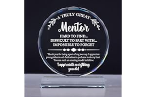 UNIQUILLING Mentor Gifts for Women Men, Thank You Mentor Plaque, Engraved Crystal Gifts for Mentor, Leaving Going Away Retirement Appreciation Gifts for Counselor, Coworker, Teacher, Counselor, Coach, Supervisor