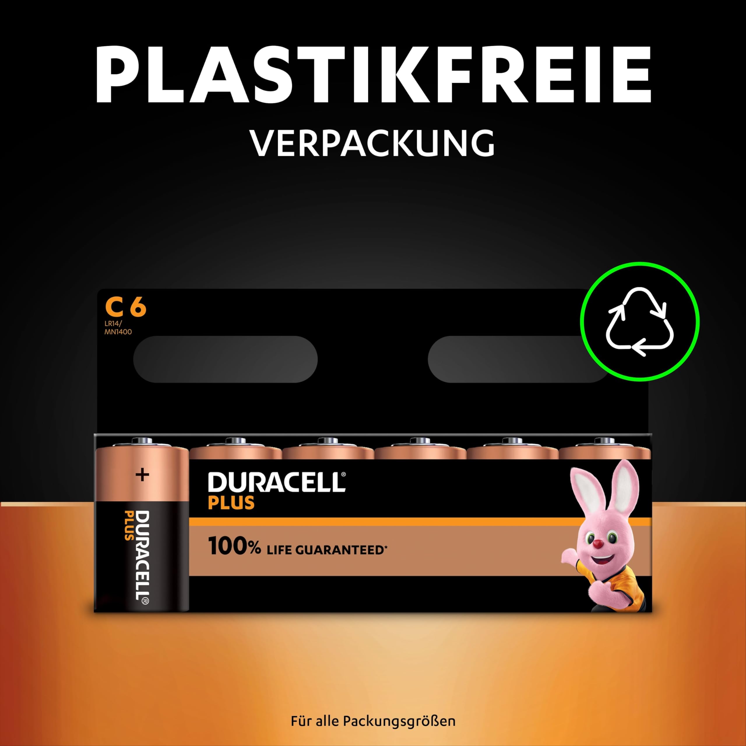 Duracell Plus C Batterien, LR14, 4 Stück, Duracell Batterien C für Alltagsgeräte 5