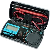 allsun Mini Digital Multimeter, Manual Range Folding Voltage Current Tester | Pocket Electrical Diagnosis, AC/DC Voltage, DC Current, Resistance, Diode Continuity Check, Folding Design, Home Repair, DIY