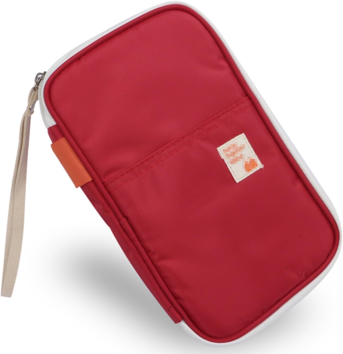 Red Organizer Passport Ticket Credit Card Cash Wallets Polyester Handbag Purse
