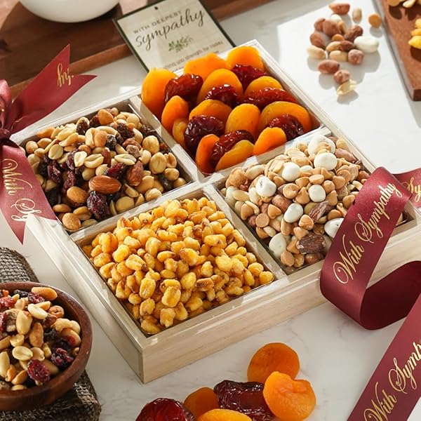 BROADWAY BASKETEERS SYMPATHY DRIED FRUIT AND NUTS GIFT...