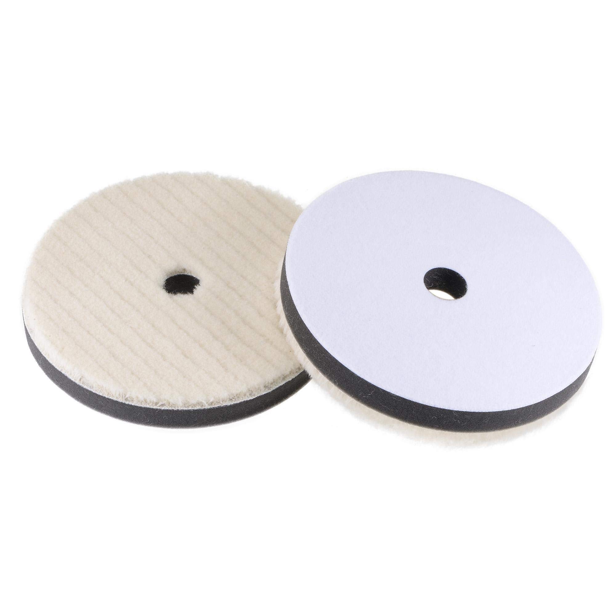 sourcing map 6" Wool Felt Sponge Polishing Pad Hook and Loop Buffing Wheel with Hole Coarse Polishing for Orbital Polisher Buffer 2 Pcs