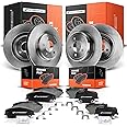 A-Premium Front Vented & Rear Solid Disc Brake Rotors + Ceramic Pads Kit Compatible with Select Chrysler and Dodge Models - 300 05-20, Challenger 09-20, Charger 06-18/20, Magnum 05-08, 12-PC Set