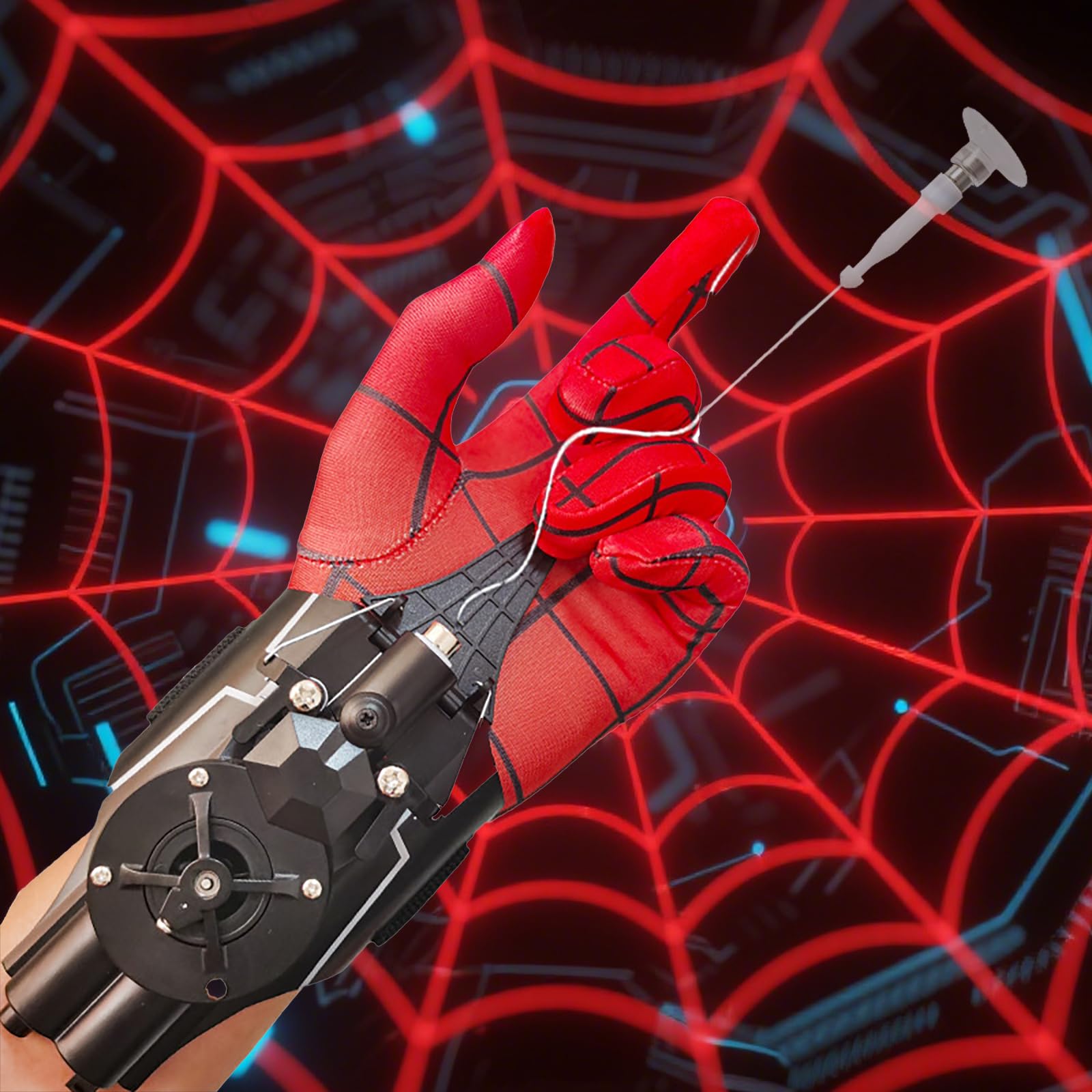 Photo 1 of Erdizhu Spider String Shooter Toy, Web Launcher with Gloves, Cool Gadgets String Gloves Shooters Toy for Superhero Role-Play (Black)