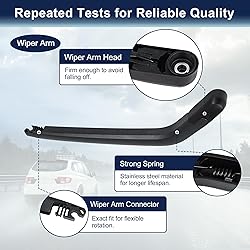 X AUTOHAUX Rear Windshield Wiper Blade Arm Set for