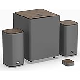 KEiiD 2.1 Bluetooth Computer Speakers with Wireless Subwoofer and Wireless Touchpad for Desktop Laptop Pc Stereo Gaming Speakers, 4 EQ Modes, Aesthetic Style with Great Sound Quality