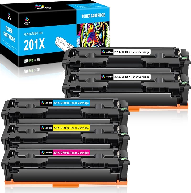 LeciRoba 5PK 201X CF400X Toner for HP M252dw M277dw MFP M274n M252n