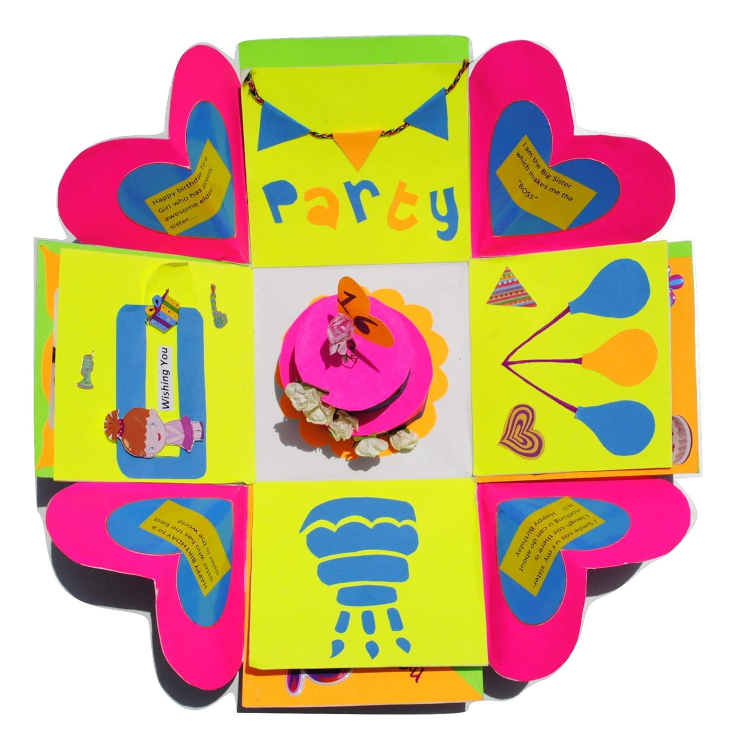 Handmade 3D Birthday Box for Sister/Birthday