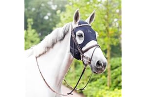 FENWICK EQUESTRIAN Fenwick Liquid Titanium Therapeutic Horse Mask, Calming Far Infrared Therapy Mask Made with Breathable 4-Way UV Blocking Stretch Fabric