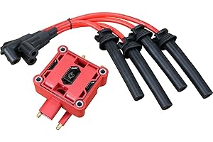 AIP Electronics Dragon FIRE Performance Power Pack Kit Direct Fit Ignition Coil Huge 10mm Plug Wires Compatible with 2002-2008 Mini Cooper & Cooper S 1.6L L4 Replaces GN10142 54058 OEM Fit Kit-1124