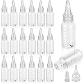 20Pcs Airbrush Paint Bottles Jars 1oz/30ml Plastic Paint Containers with Ball, Resealable Small Squeeze Bottles for Arts Crafts