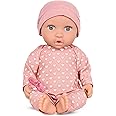 LullaBaby – 14-inch Realistic Baby Doll – Fair Skin Tone & Gray Eyes – Soft Body & Removable Outfit – Pink Hat & Pacifier Accessory – Toys For Kids Ages 2 & Up – Baby Doll – Pink Heart-Print Pajama
