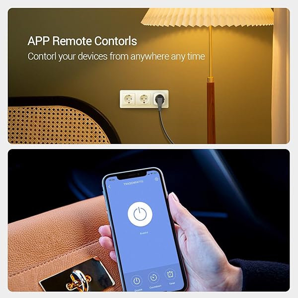 EZVIZ T30 Enchufe Inteligente WiFi con Control Remoto Smart Plug Mini Tamao sin Necesidad de Concentrador Funciona con Mvil Compatible con Alexa Amazon Echo Google Home Blanco