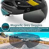 Victgoal Adults Bike Helmet with Detachable Goggle Visor and LED Rear Light view 3