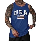 Mainfini Men's American Flag Tank Tops 4th of July Muscle Sleeveless Shirt Graphic Gym Workout Tee (S-3XL)