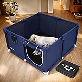 Duckygoo Whelping Box for Dogs - 50"L*50"W*25"H Dog Whelping Play Pen for Puppies,Pet Whelping Box Overall 600D Oxford Fabric